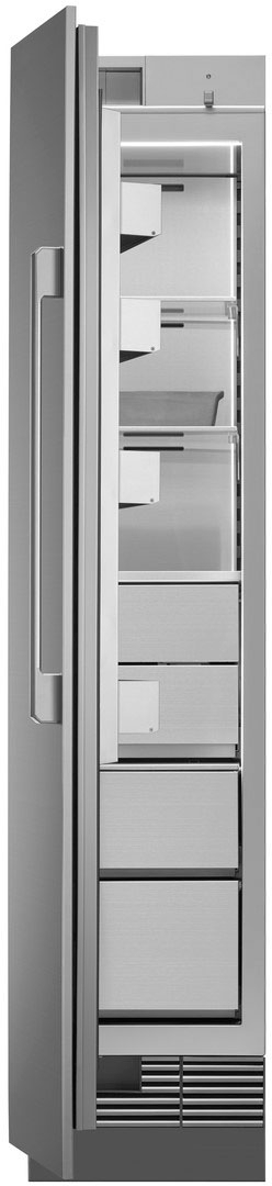 Angle View: Door Panel with Dispenser for Thermador Freezers - Stainless Steel