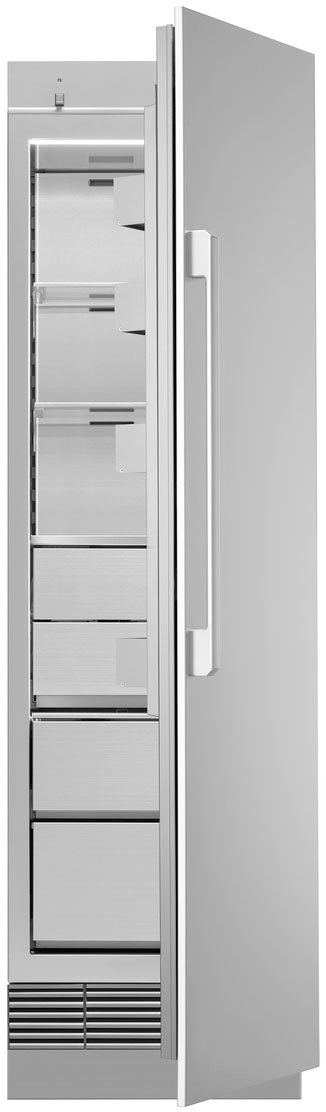 Angle View: JennAir - 17.0 Cu. Ft. Upright Wi-Fi Freezer - Custom Panel Ready