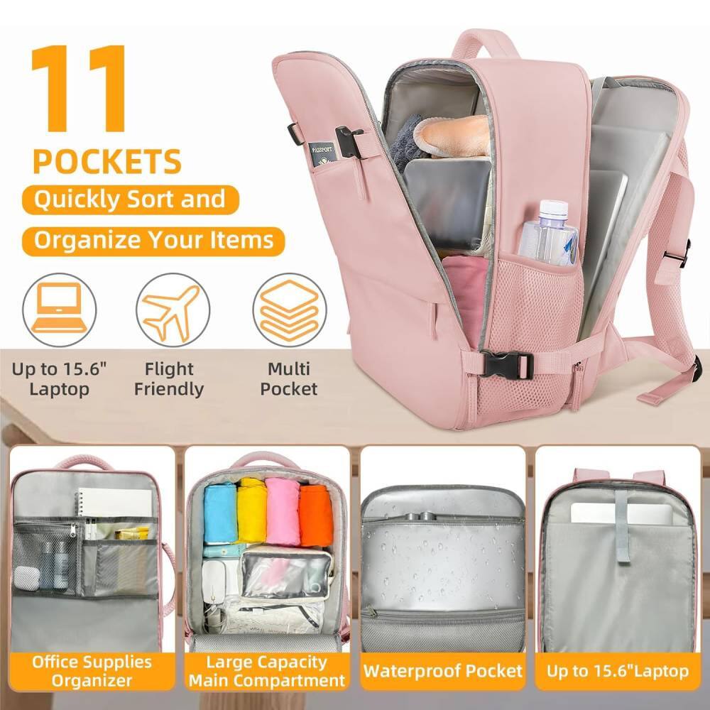 11 Pockets  
Quickly Sort and Organize Your Items  

- Up to 15.6" Laptop  
- Flight Friendly  
- Multi Pocket  

Office Supplies Organizer  
Large Capacity Main Compartment  
Waterproof Pocket  
Up to 15.6" Laptop