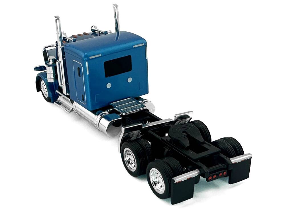 Alt View 2. HO Logistics Replicas - Peterbilt 589 Truck with 72 Inch Sleeper Blue Metallic 1/87 (HO) Scale Plastic Model Car by HO Logistics.
