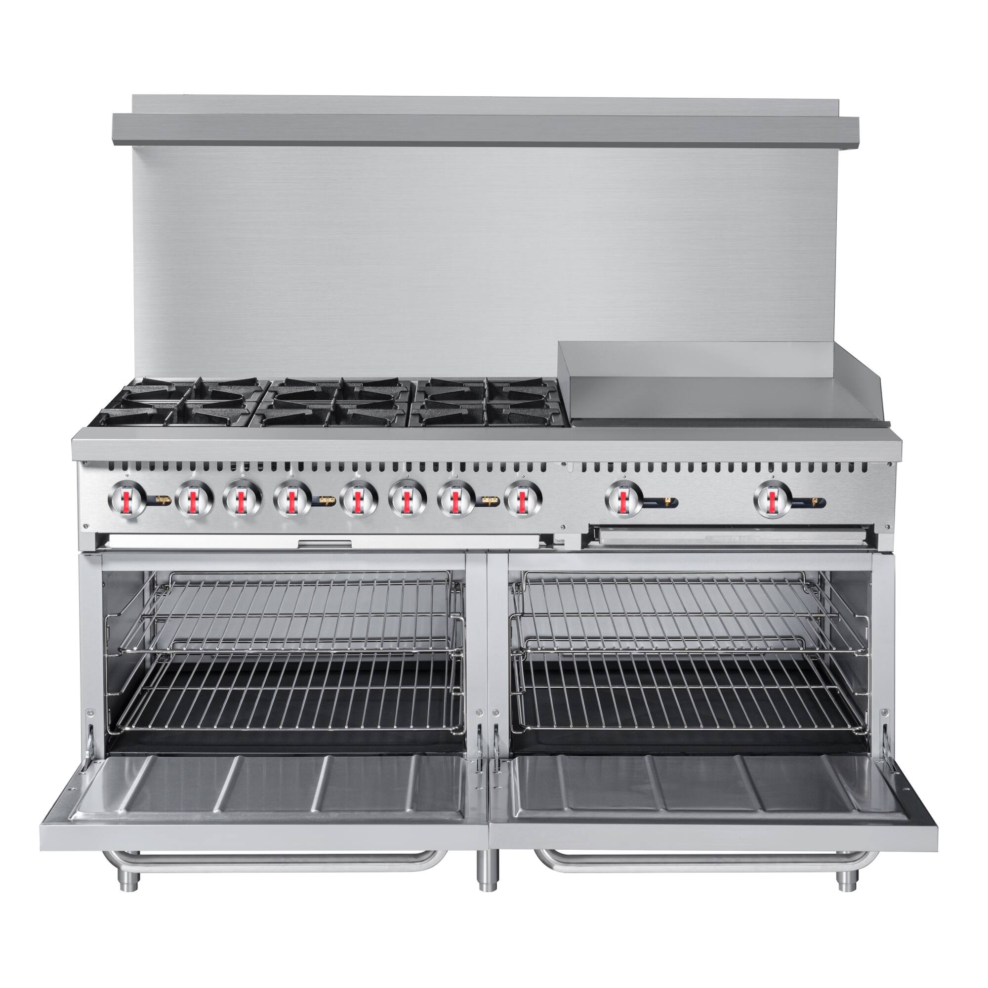 Alt View 4. Koolmore - 60 in. 6 Burner Commercial Natural Gas Range with 24 in. Griddle in Stainless-Steel (KM-CRG60-NG) - Stainless Steel.