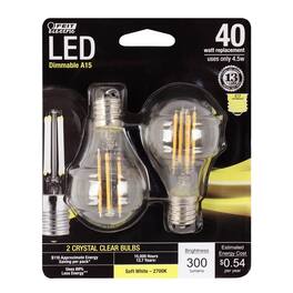 FEIT ELECTRIC - Performance A15 E17 (Intermediate) LED Bulb Soft White 40 Watt Equivalence 2 pk