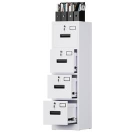 Boyel Living - 4-Drawer Vertical Metal File Cabinet with Lock for Letter and Legal Files - White