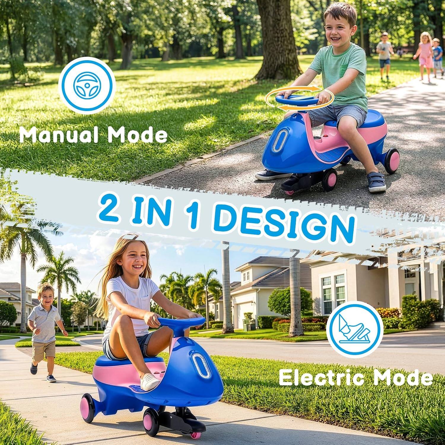 Manual Mode  
2 IN 1 DESIGN  
Electric Mode