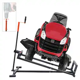 VEVOR - Ride on Lawn Mower Lift Jack, 880 Lbs Weight Capacity, Telescopic Maintenance Jack with Crank Handle & Power Tool - Black