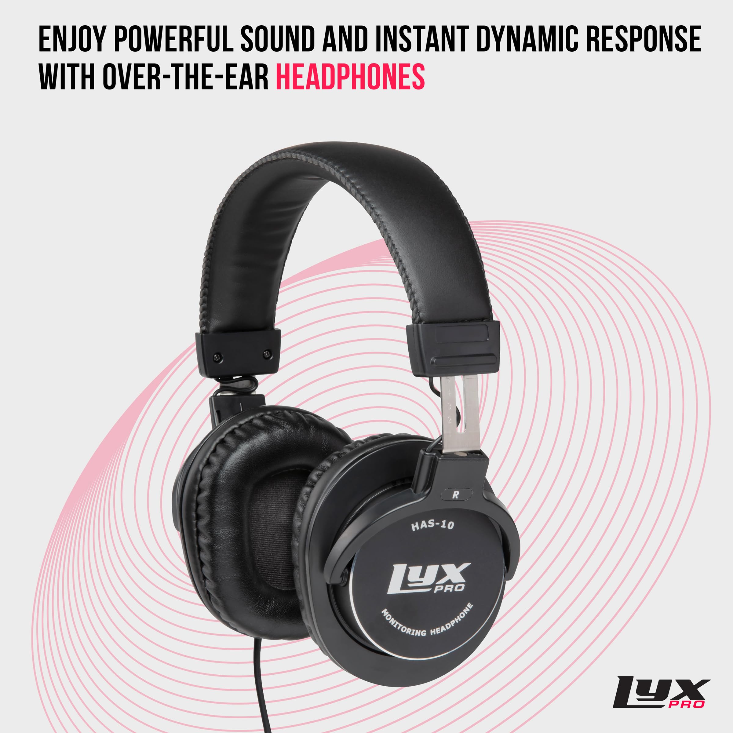 Lyxpro HAS 10 Closed Back Over Ear Professional Studio Headphones
