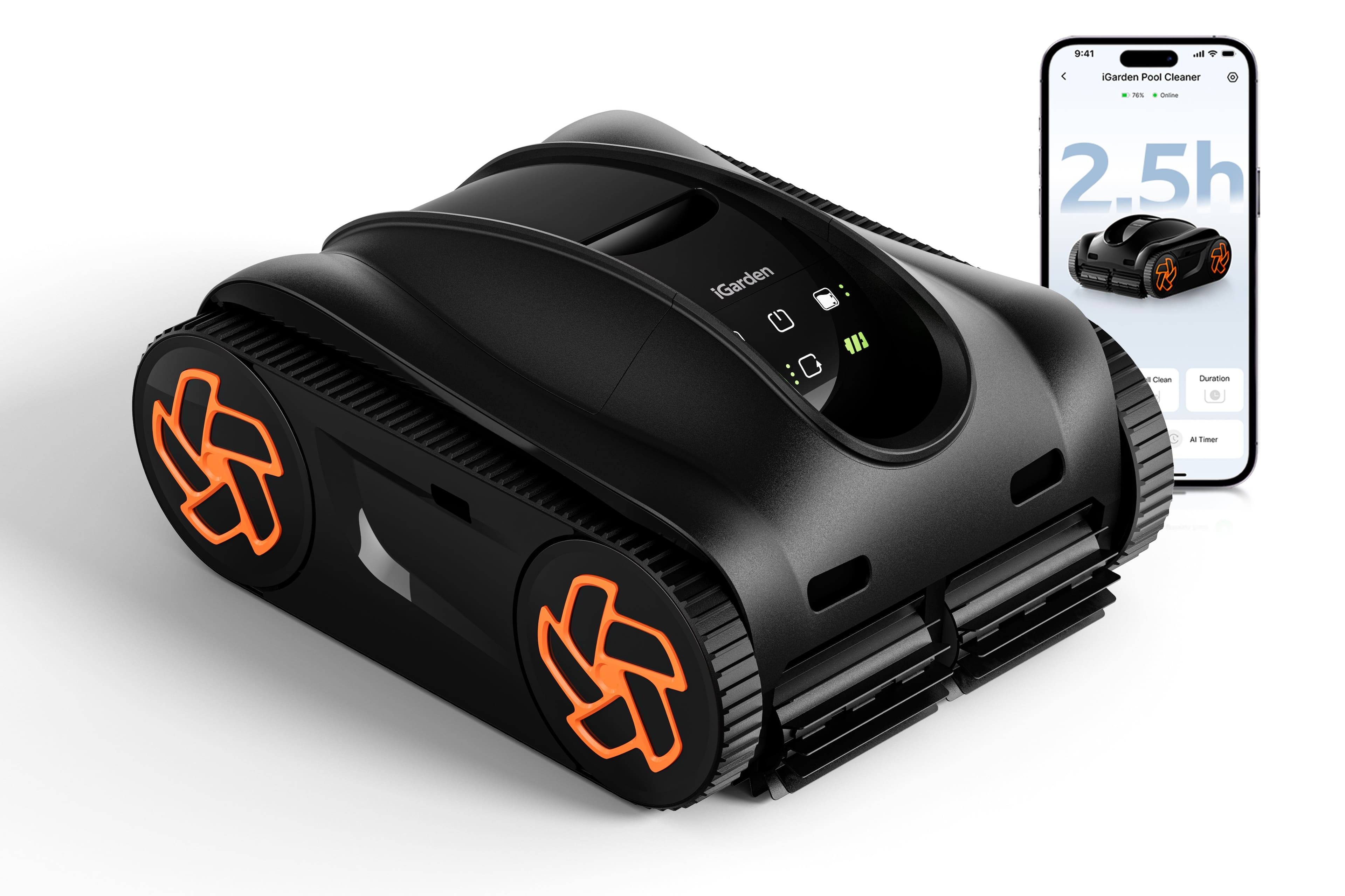 iGARDEN - Pool Cleaner K Series, 150 Min-Runtime Cordless Robotic Pool Vacuum for Inground Pools,  Smart Navigation