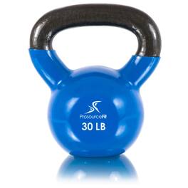 ProsourceFit - Vinyl Coated Iron Kettlebell, 30 lbs - Blue