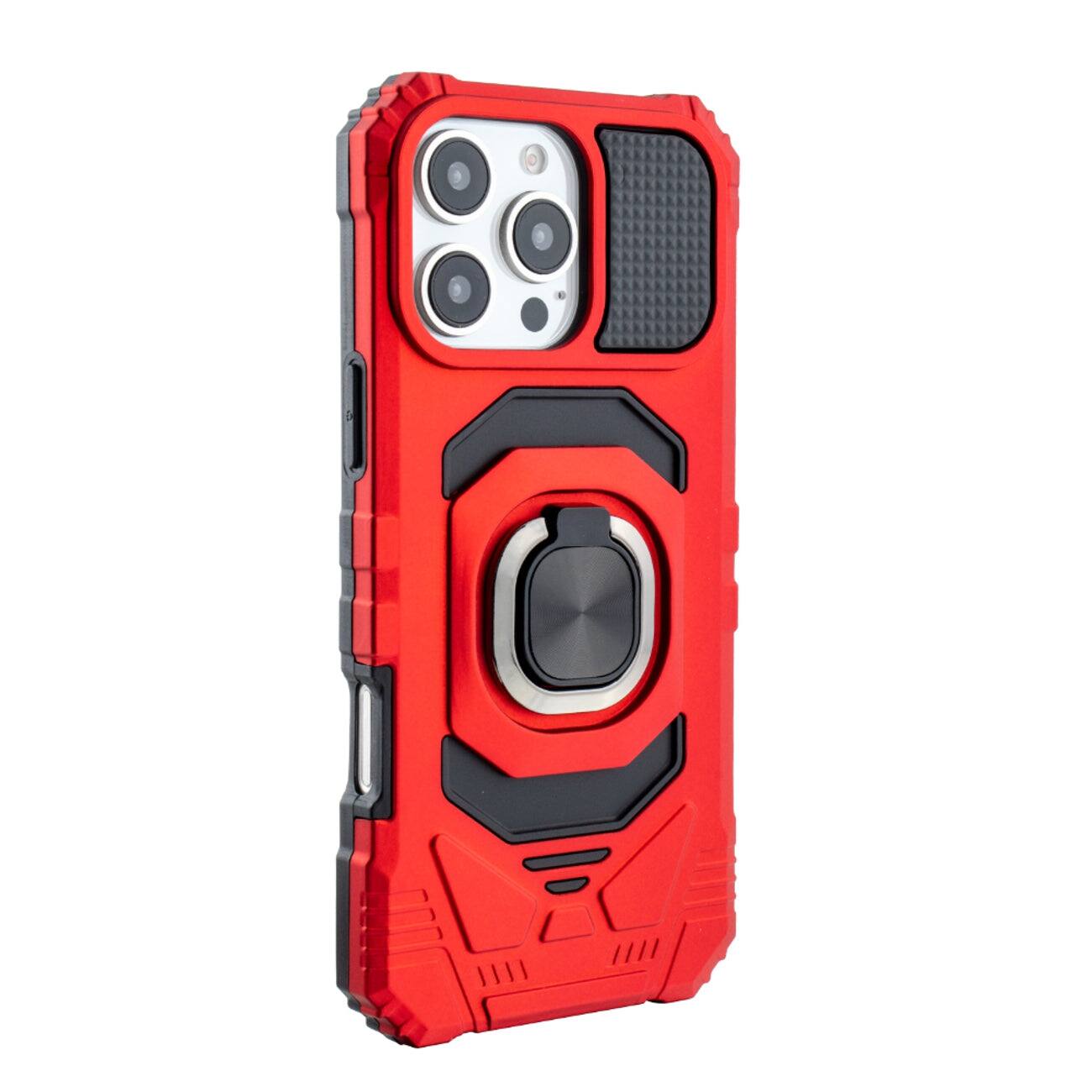 Reiko - Kickstand Ring Holder Tpu Shockproof Case For Iphone 16 Pro Max In - Red