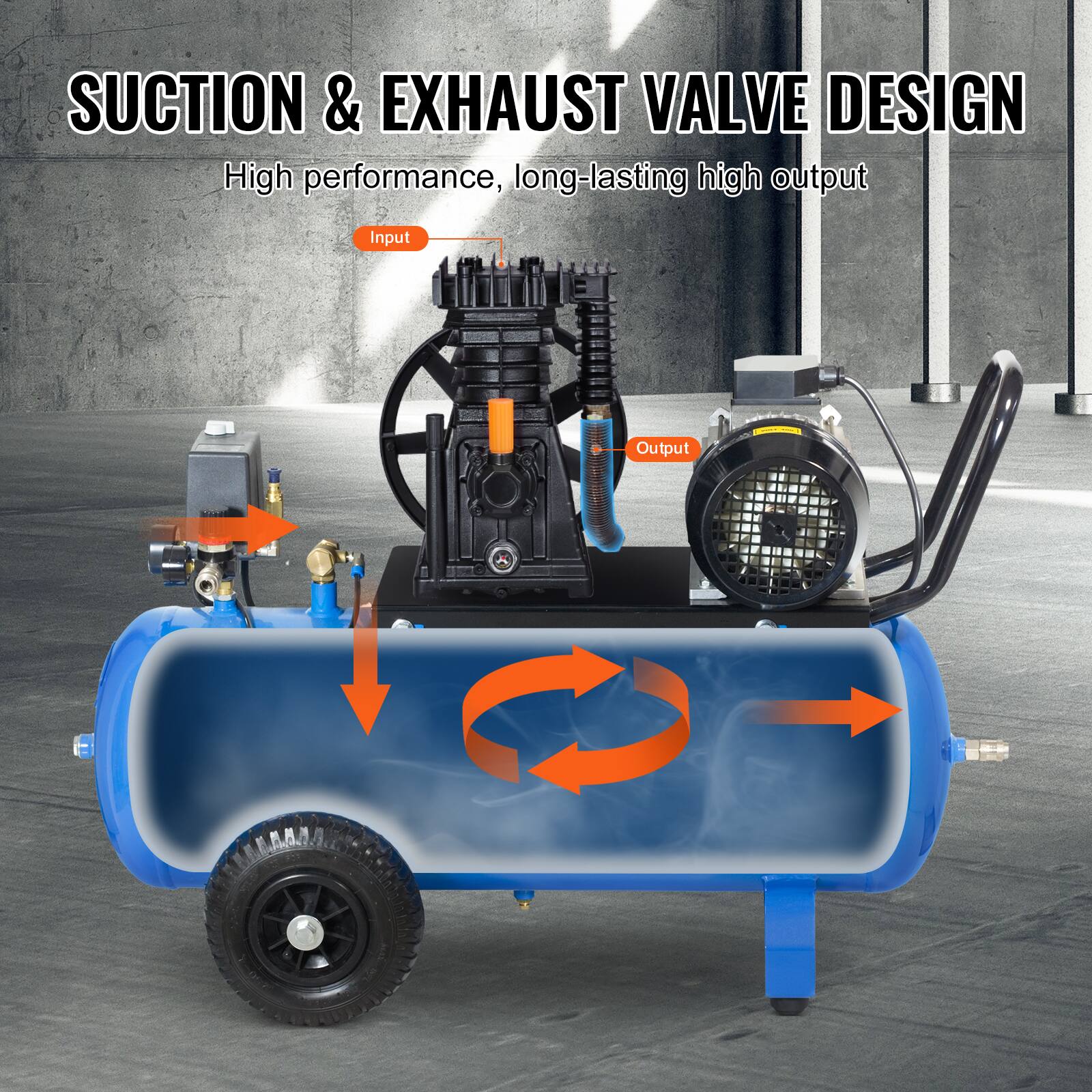 Suction & Exhaust Valve Design  
High performance, long-lasting high output  

Input  
Output