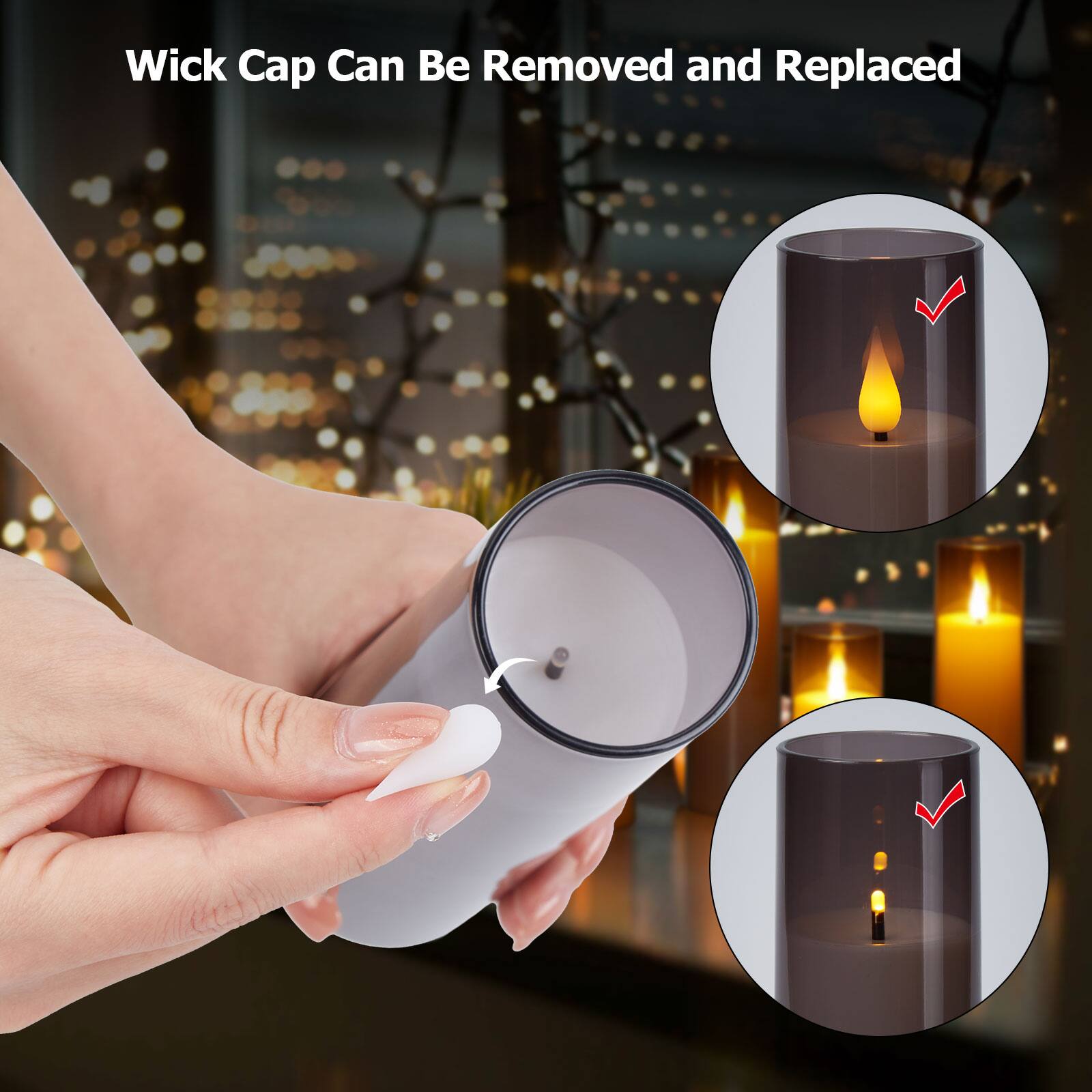 Wick Cap Can Be Removed and Replaced