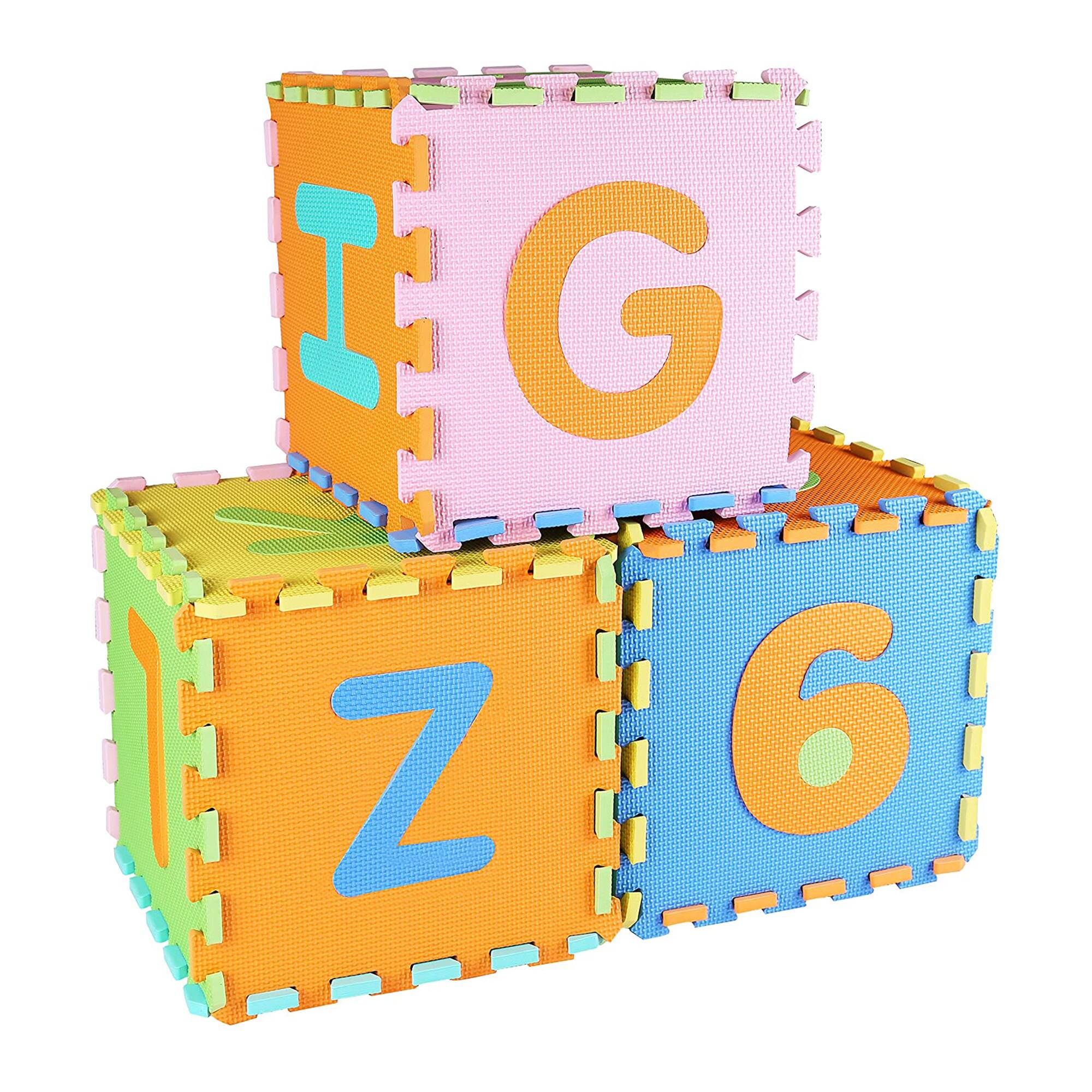 Alt View 7. BalanceFrom Fitness - BalanceFrom 9 Color Thick Interlocking Letter Puzzle Foam Exercise Play Mats, 36 - Multi-color.
