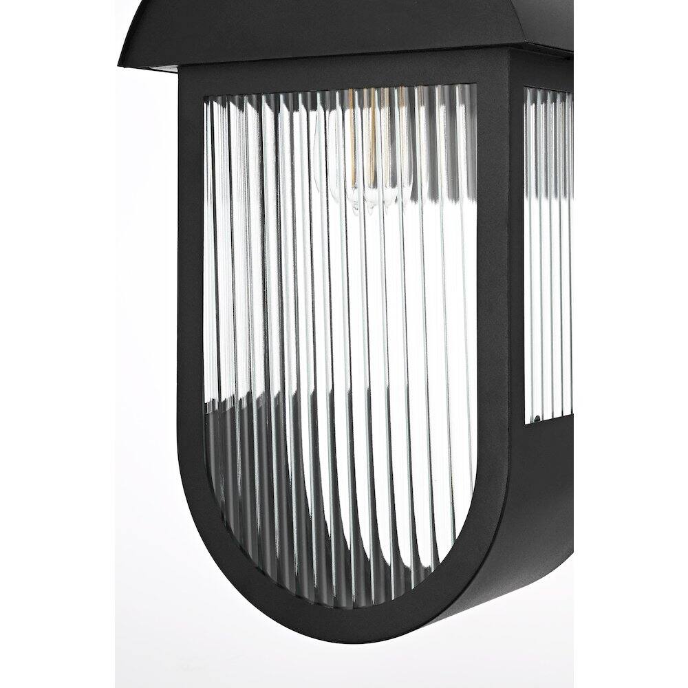 Alt View 2. Elegant Lighting - Albert 10 Inch Outdoor Wall Sconce In Black - Black.