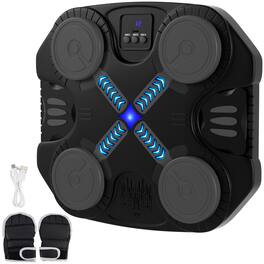 Topteng - Bluetooth Music Boxing Machine for Kids - LED Rhythm Lights, 5 Speed Levels, Wall Mounted Punching Target - Black