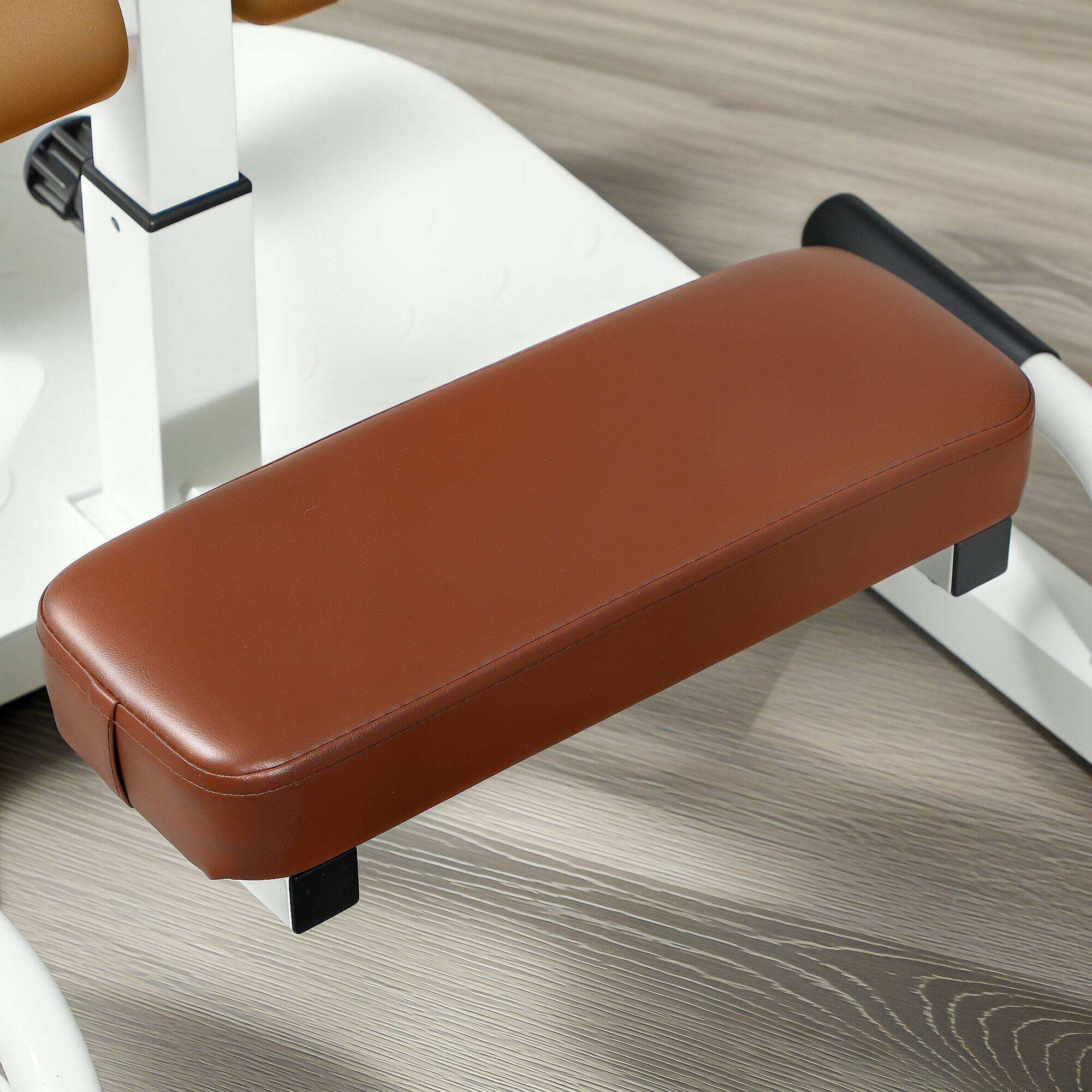 Alt View 7. Soozier - Foldable Sissy Squat Machine, Hip Thrust Machine with Push Up Stand, Multipurpose Glute Workout Equipment for Home Gym - White.