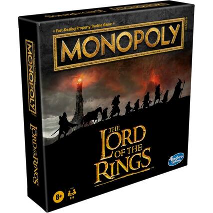 Fast-Dealing Property Trading Game
MONOPOLY
THE LORD OF THE RINGS
BRAND
Hasbro
8+ & 2-6