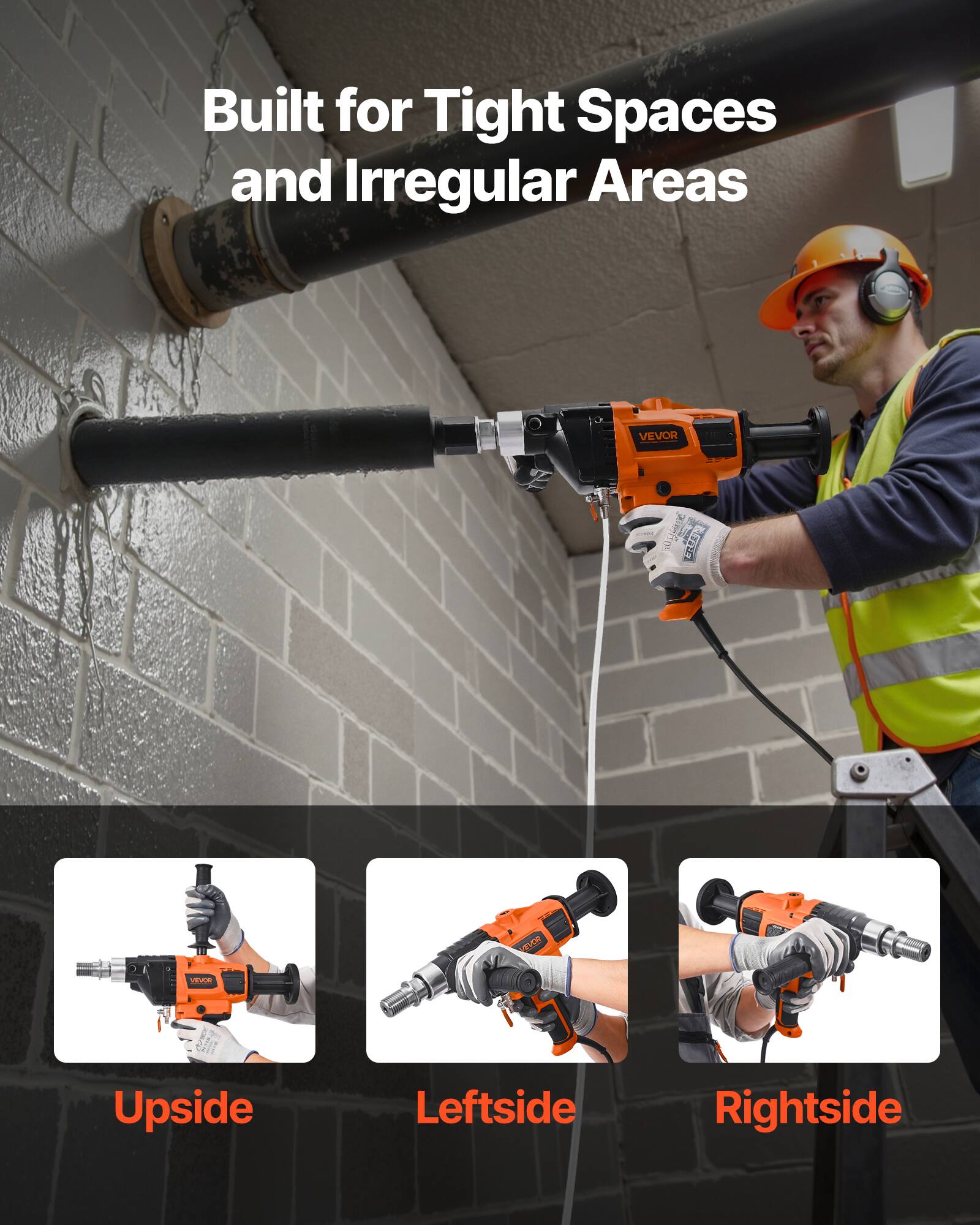 Built for Tight Spaces and Irregular Areas

VEVOR

Upside
Leftside
Rightside