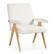 Front. Costway - 1 PCS Mid-Century Modern Accent Chair with Solid Rubber Wood Frame and Padded Armrests - Beige + Natural.