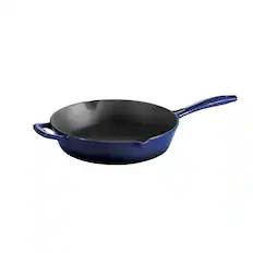 Angle. Tramontina - Gourmet 10" Round Skillet - Cobalt.