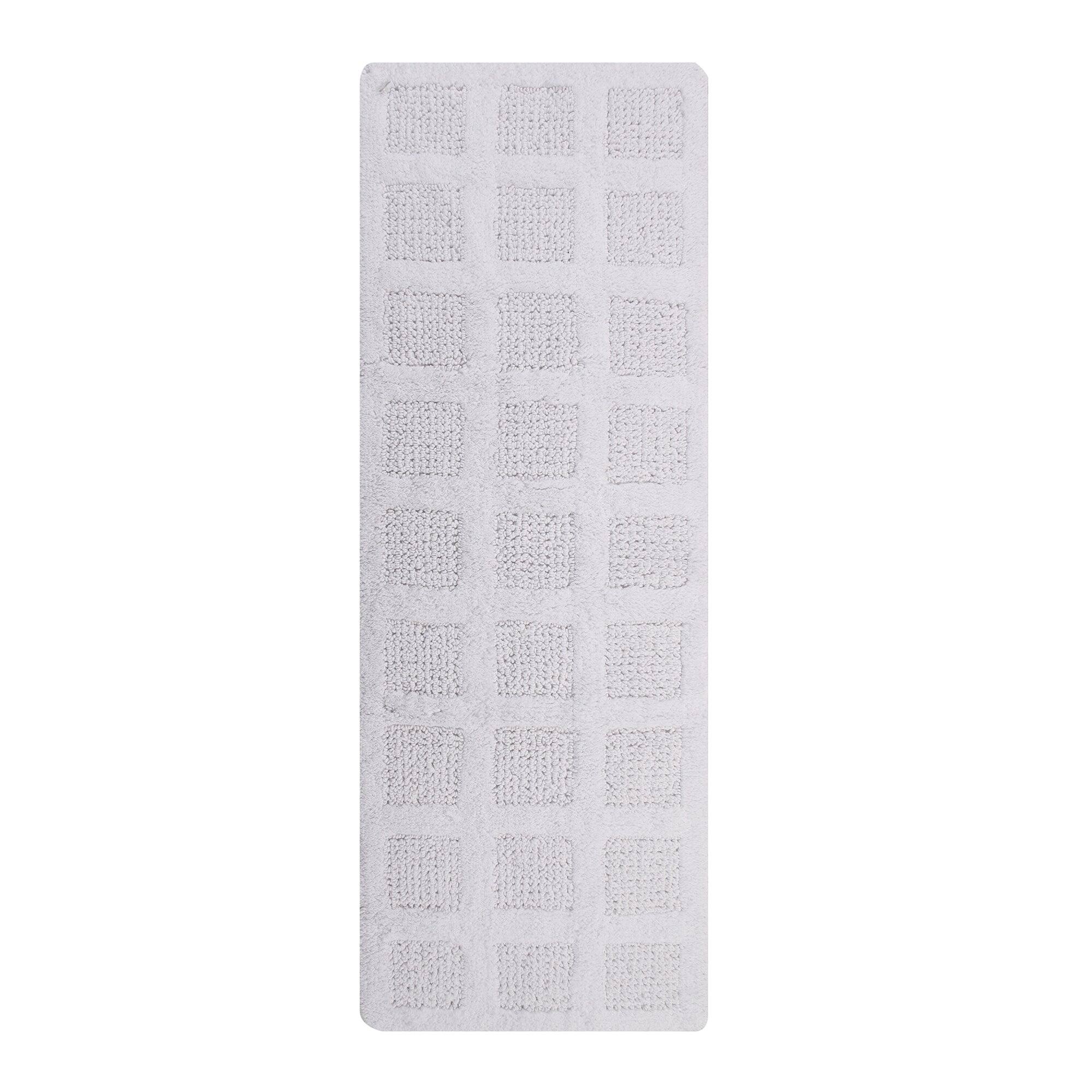 Alt View 4. Knightsbridge - Knightsbridge 100% Cotton Reversible Honeycomb Bath Rug - Elegant White Design - White.