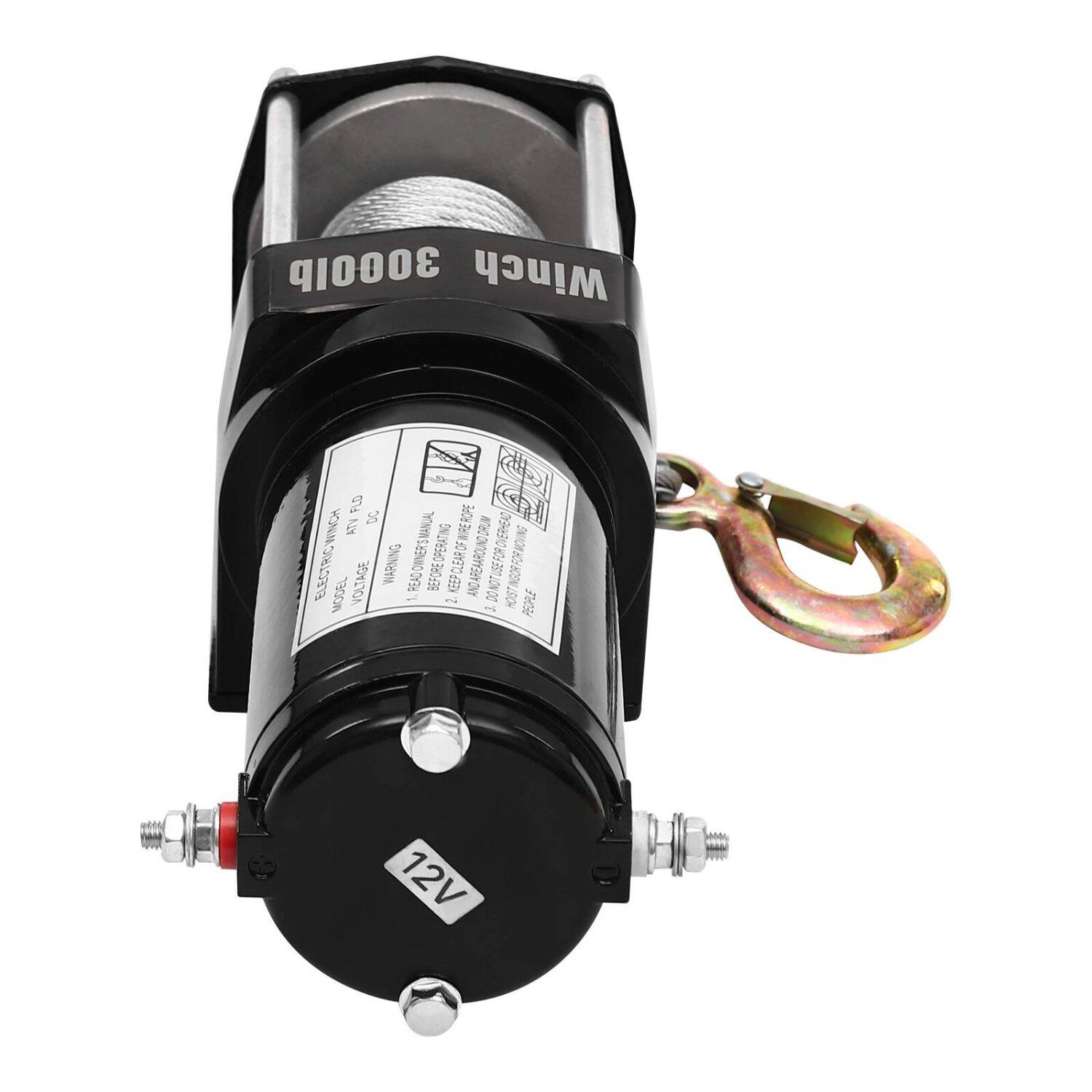 Sure, here is the corrected and grouped text from the image:

**Model:** 91000E  
**Brand:** WinchPro  
**Voltage:** 12V  
**Model Number:** HOWD903J3  
**Serial Number:** 9NM360 380538  
**Manual:** Owners Manual  
**Warning:**  
1. Read the manual before use.  
2. Do not overload.  
3. Keep the winch clean and dry.  
4. Do not use if damaged.  
5. Do not use in hazardous environments.  
6. Do not use if the winch is not properly installed.  
7. Do not use if the winch is not properly maintained.  
8. Do not use if the winch is not properly inspected.  
9. Do not use if the winch is not properly stored.  
10. Do not use if the winch is not properly transported.  
**Electrical:** 12V DC  
**Warranty:** 1 Year  
**Made in China**