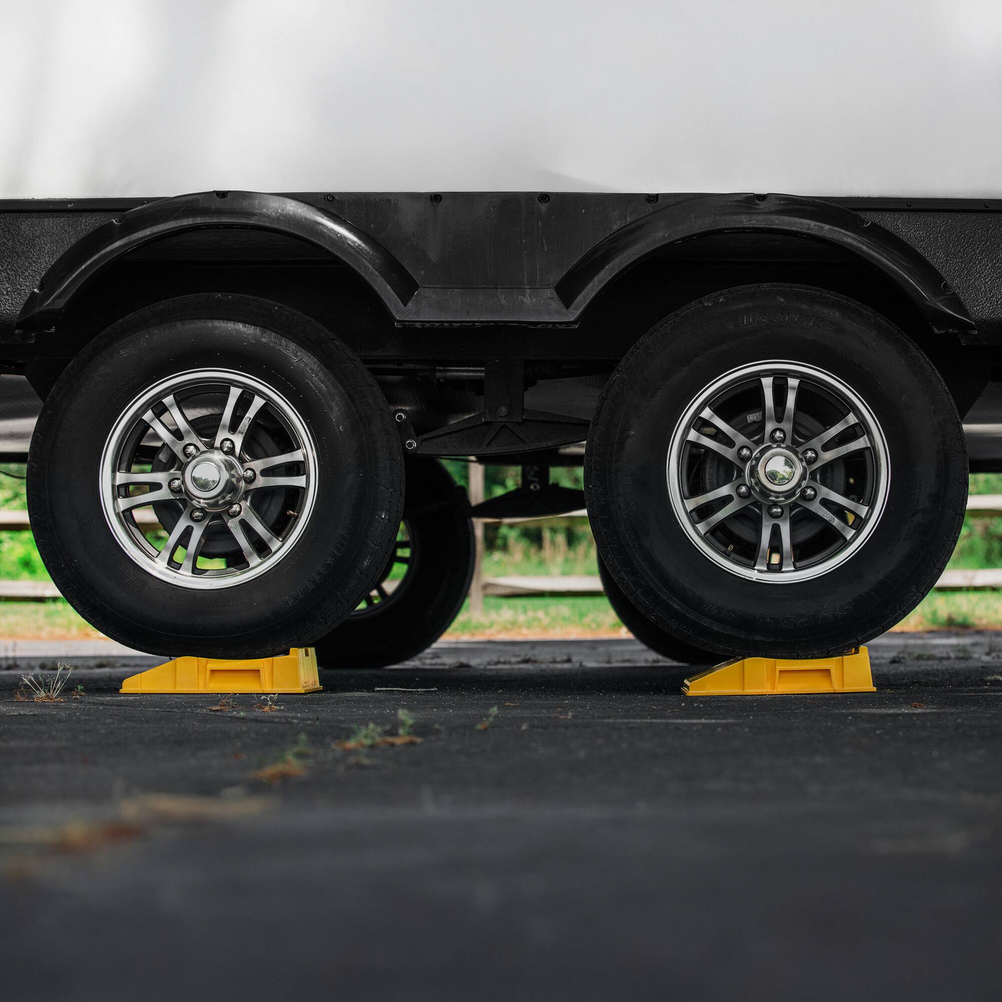 Alt View 6. Camco - Camco FasTen Premium RV Leveling Trailer Ramps with T-Handle, 2.5" Lift, 2-Pack.