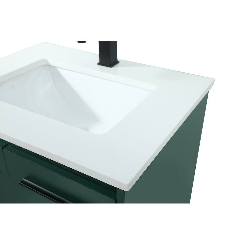 Alt View 1. Elegant Kitchen and Bath - 24 Inch Single Bathroom Vanity In Green - Green.