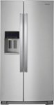 Front. Whirlpool - 28.4 Cu. Ft. Side-by-Side Refrigerator with In-Door-Ice Storage - Stainless Steel.