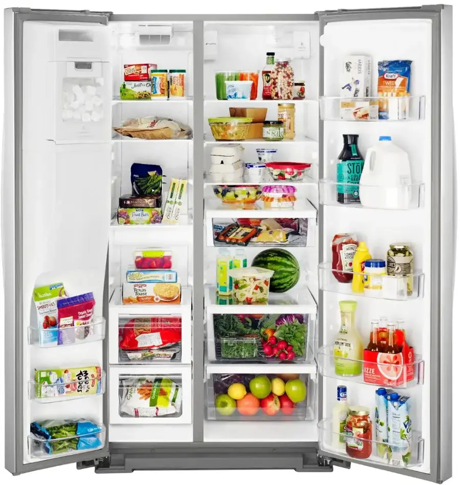Alt View 1. Whirlpool - 28.4 Cu. Ft. Side-by-Side Refrigerator with In-Door-Ice Storage - Stainless Steel.