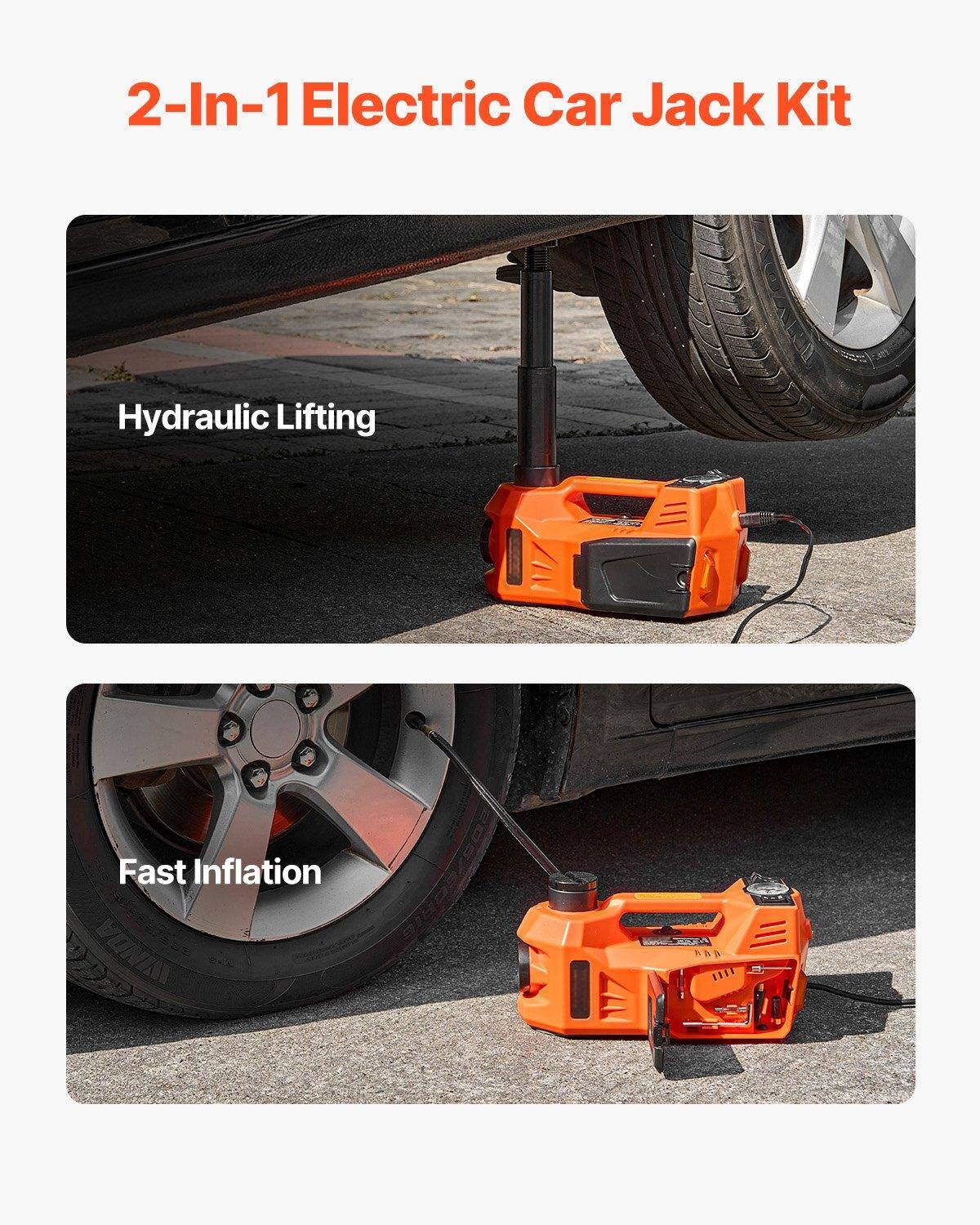 2-In-1 Electric Car Jack Kit

Hydraulic Lifting

Fast Inflation