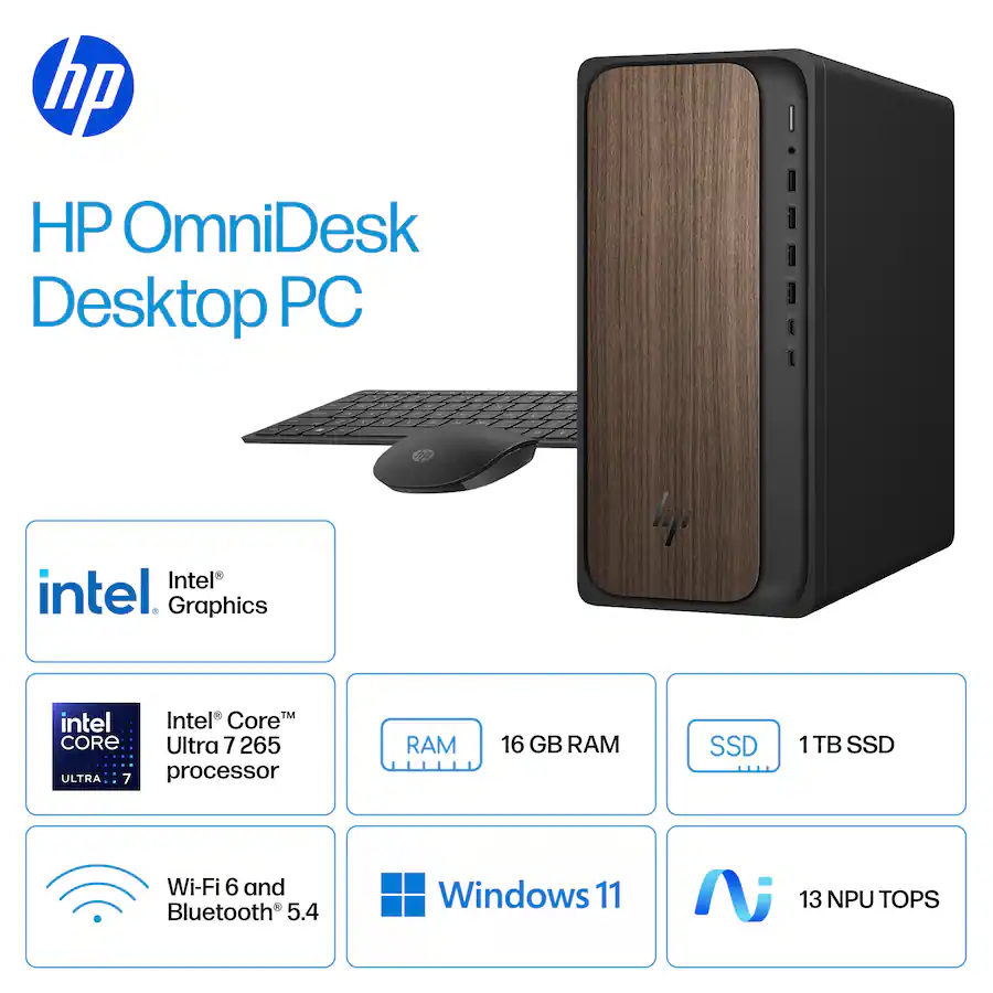 HP OmniDesk Desktop Intel Core Ultra 7 265 2025 16GB DDR5 Memory 1TB ...