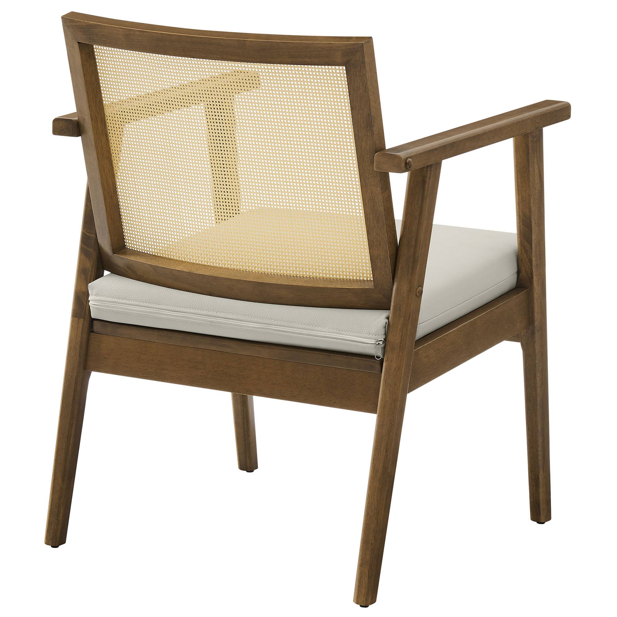 Alt View 2. Modway - Thera Vegan Leather and Cane Accent Armchairs Set of 2 by Modway - Gray.