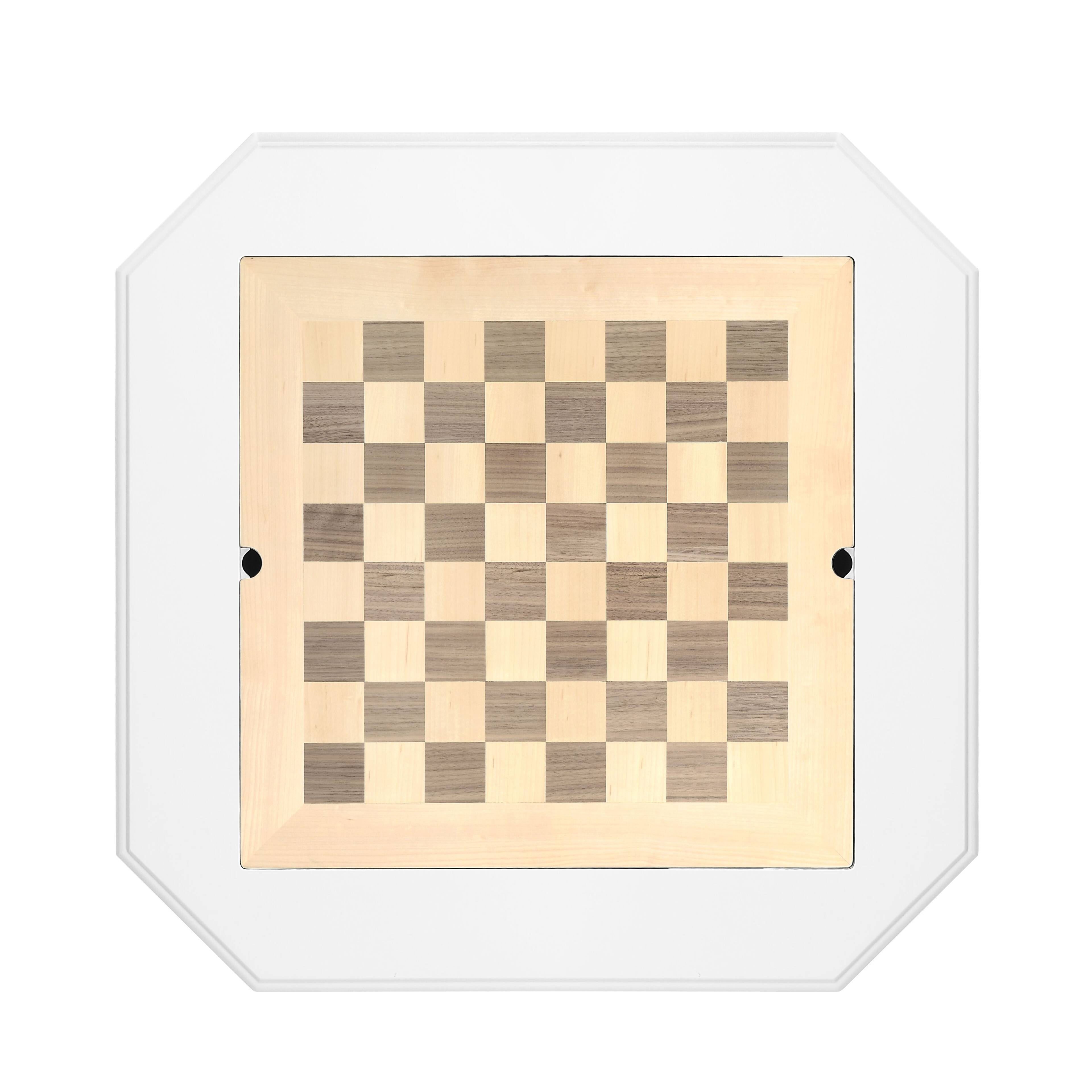 Back. Anysun - Reversible Chess & Checker Game Table - Includes Game Tray - White.