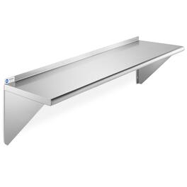GRIDMANN - 48 x 12-in NSF Stainless Steel Wall-Mount Shelf - Silver