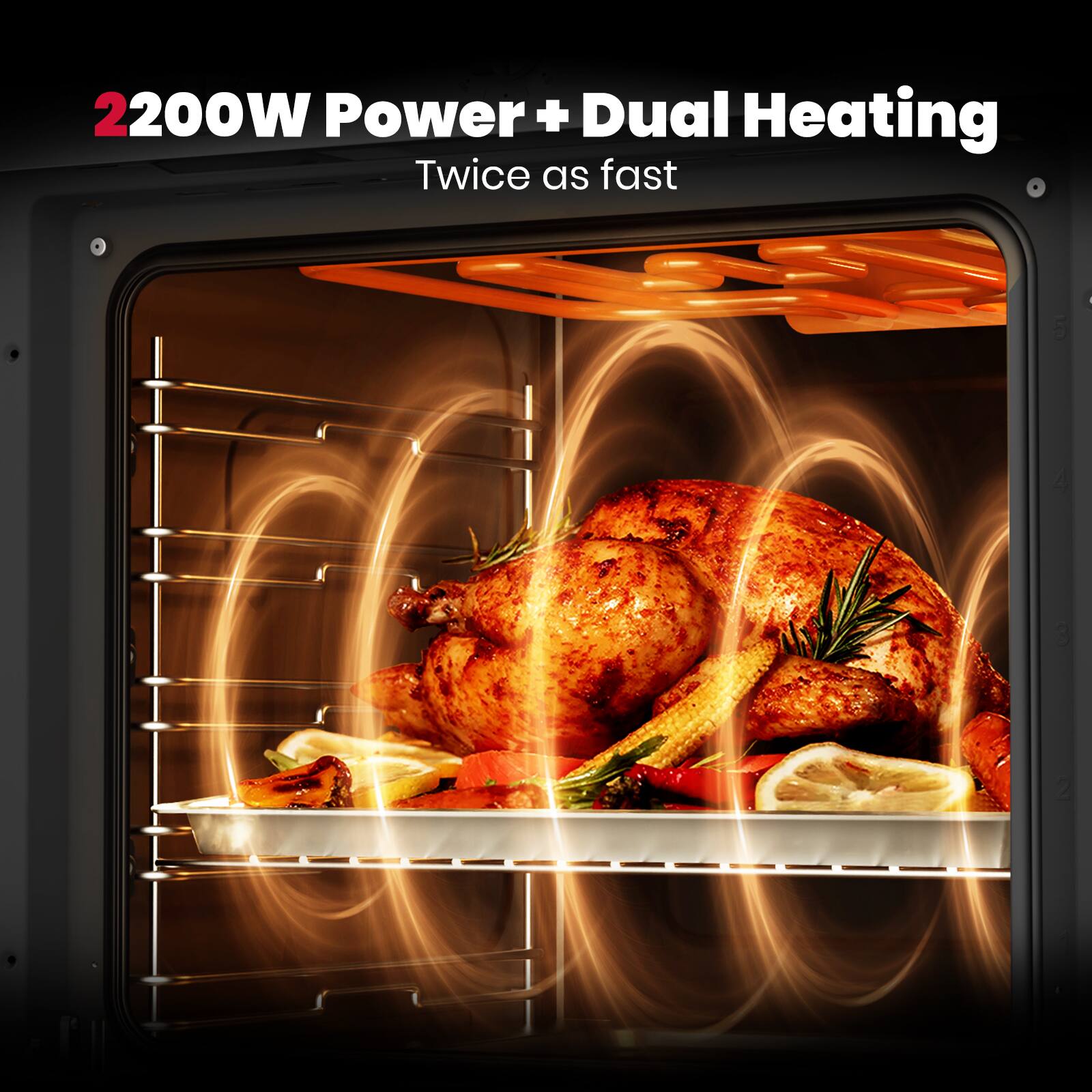 2200W Power + Dual Heating  
Twice as fast