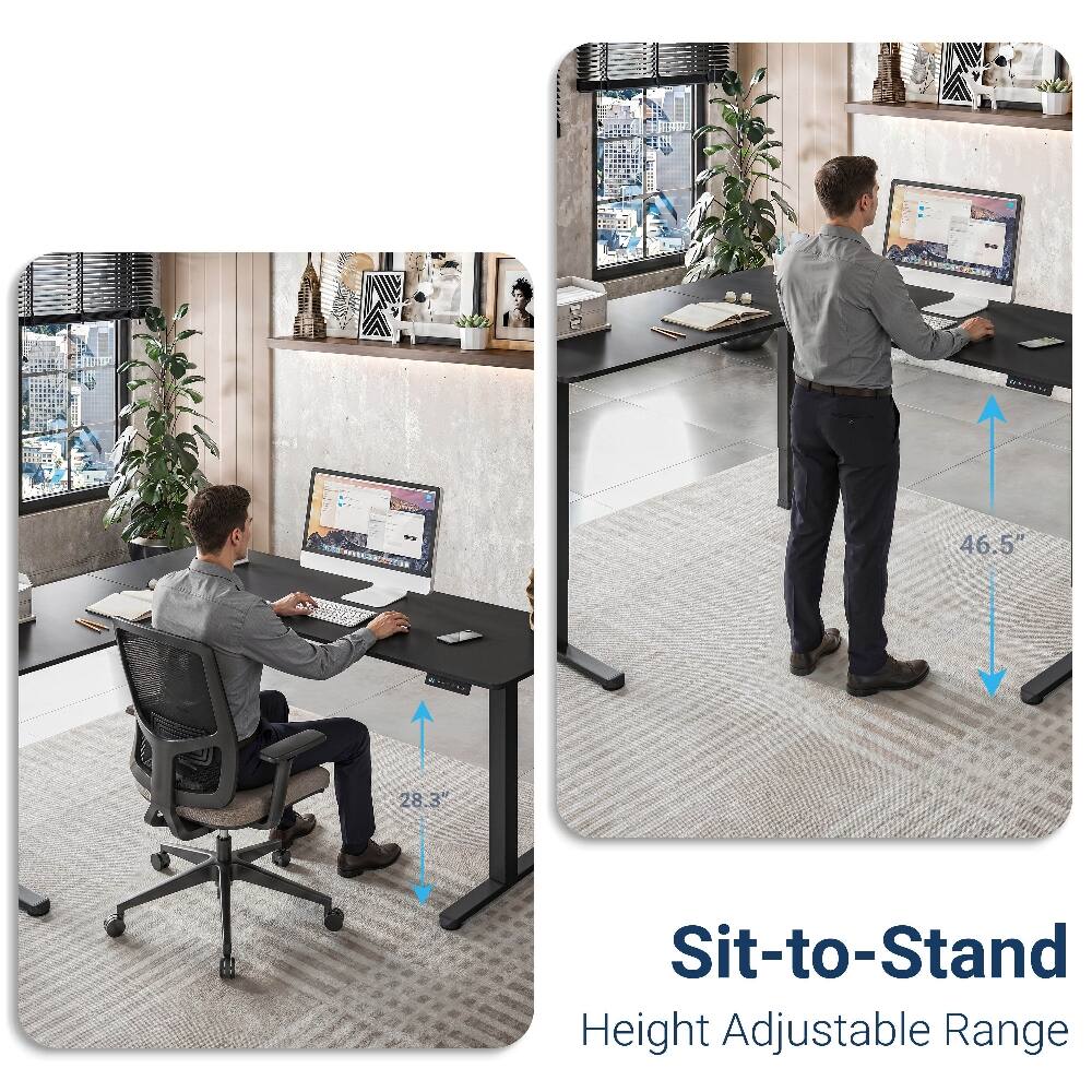 46.5" 28.3" Sit-to-Stand Height Adjustable Range