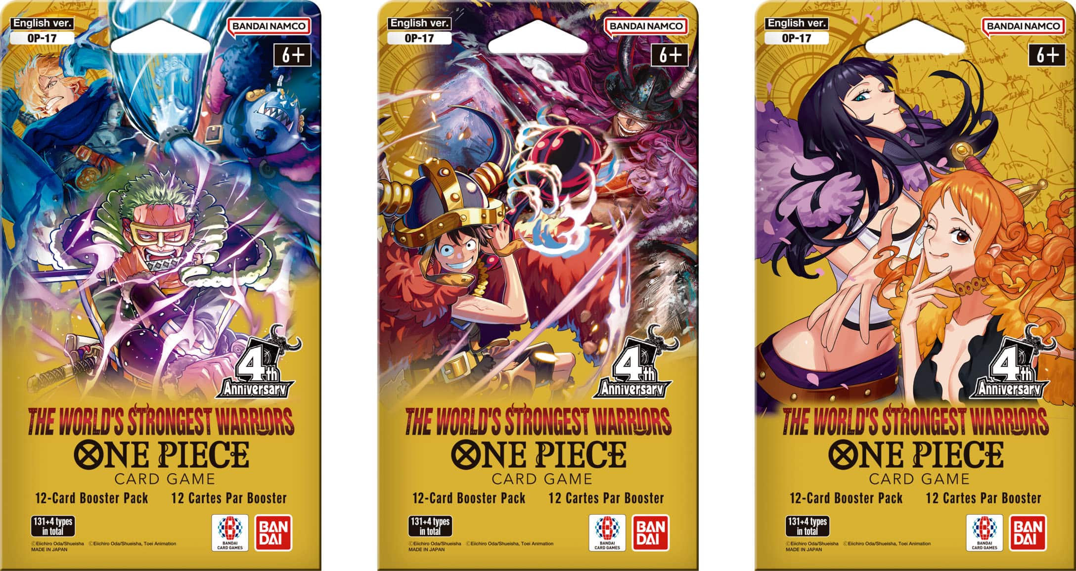 値下げ歓迎　　ワンピース カードゲーム STRONG WORLD 5枚セット Bandai One Piece Card Game Booster Pack: The World's Strongest