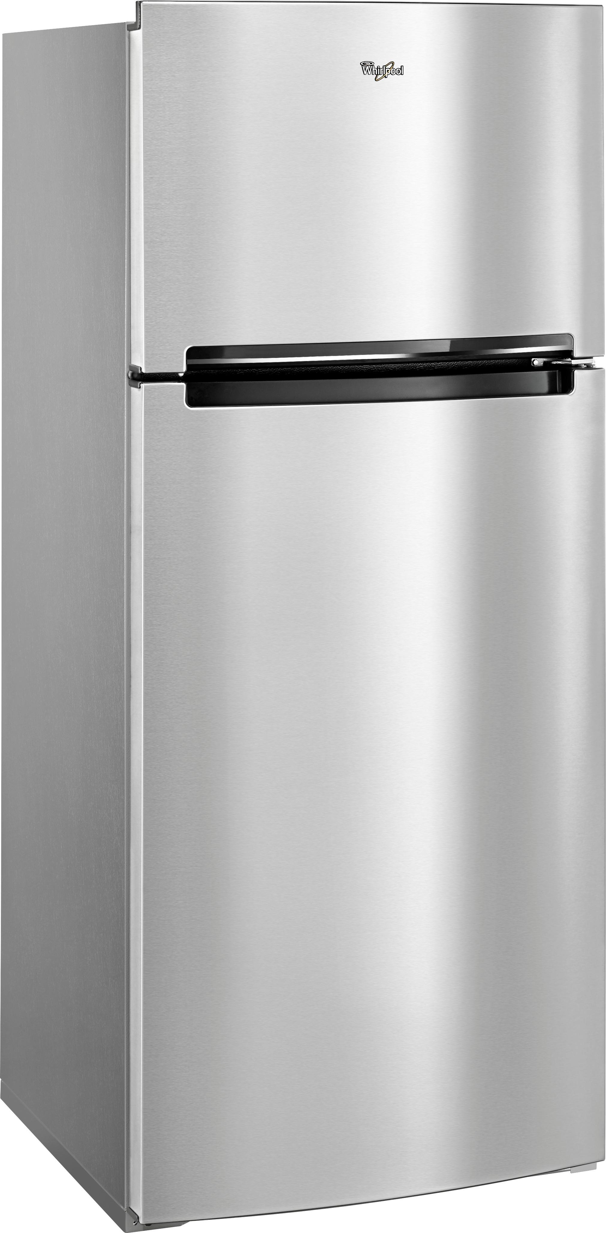 Angle View: Whirlpool - 17.6 Cu. Ft. Top-Freezer  Fingerprint Resistant Refrigerator - Stainless Steel