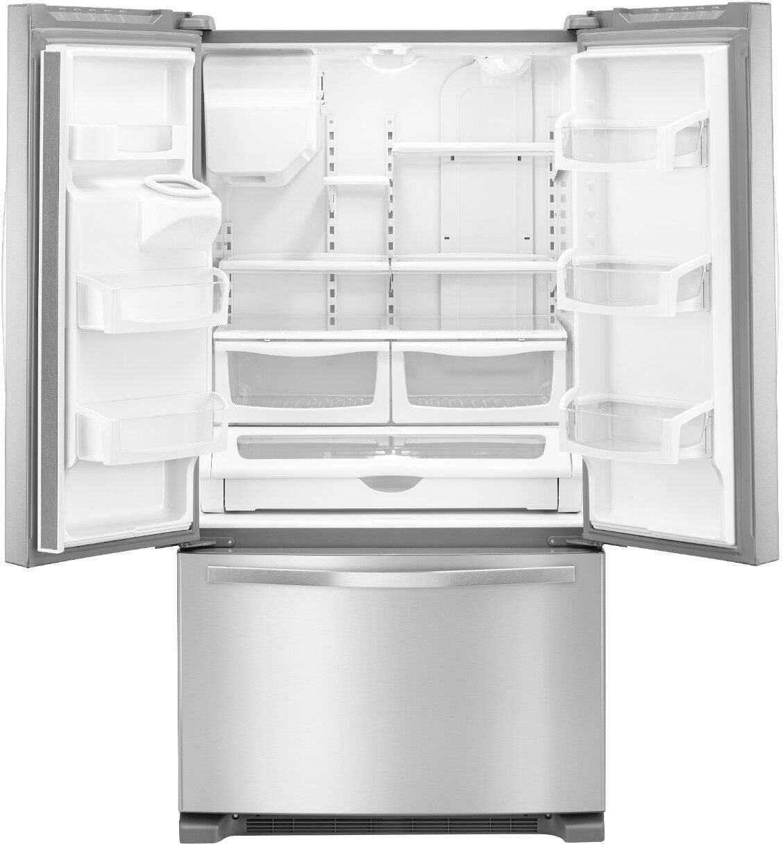Angle View: Whirlpool - 24.7 Cu. Ft. French Door Refrigerator - Stainless Steel