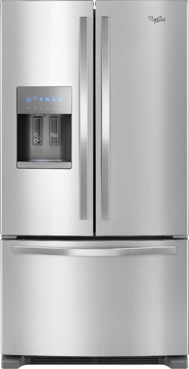 Front. Whirlpool - 24.7 Cu. Ft. French Door Refrigerator - Fingerprint Resistant Stainless Steel.