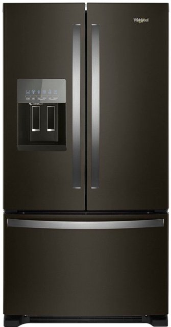 Front Zoom. Whirlpool - 24.7 Cu. Ft. French Door Refrigerator - Fingerprint Resistant Black Stainless.