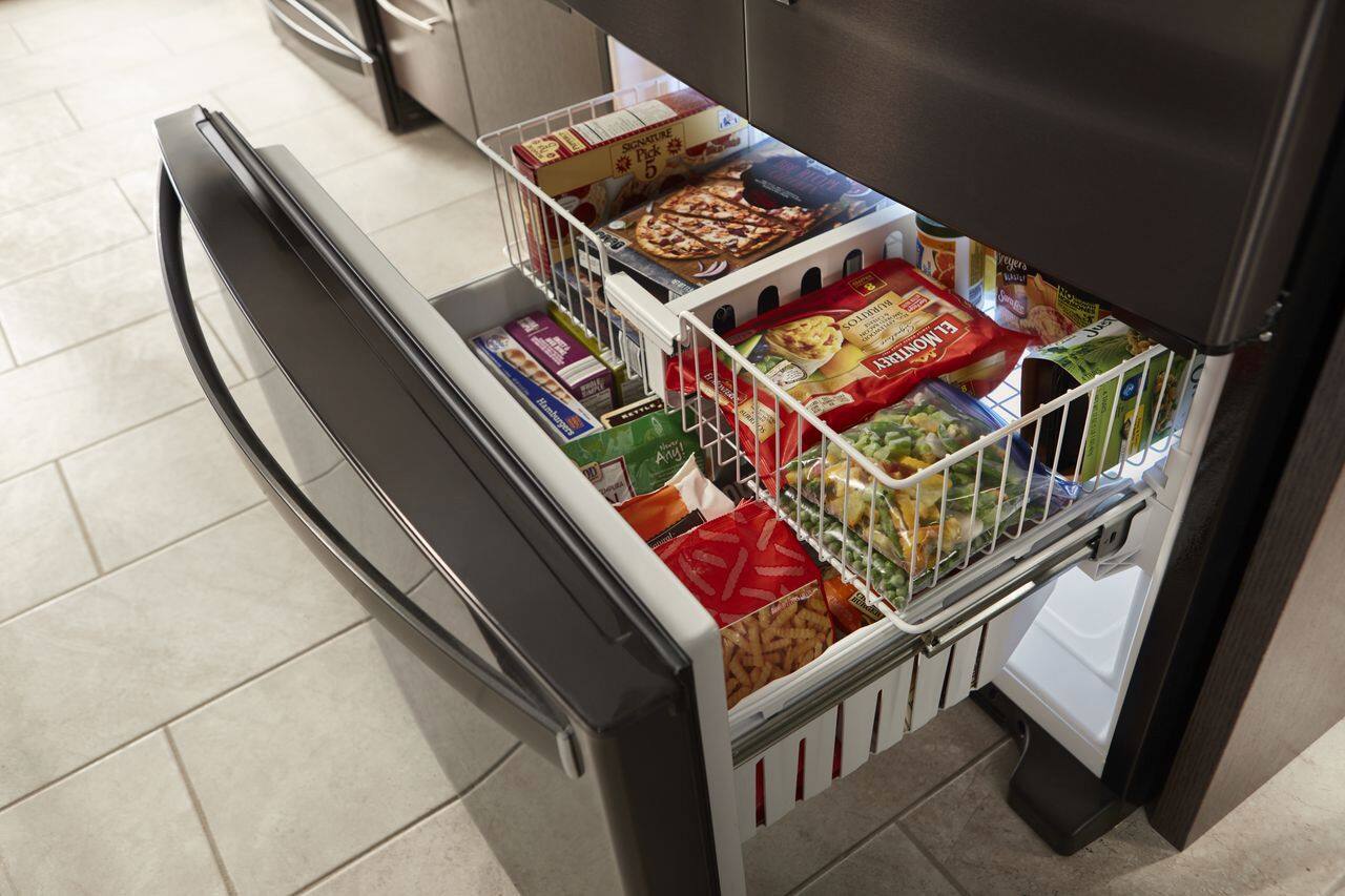 Alt View 1. Whirlpool - 24.7 Cu. Ft. French Door Refrigerator - Black Stainless Steel.