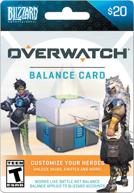 Blizzard Entertainment Balance 20 Overwatch Gift Card OVERWATCH BLIZZARD BALANCE 20 Best Buy