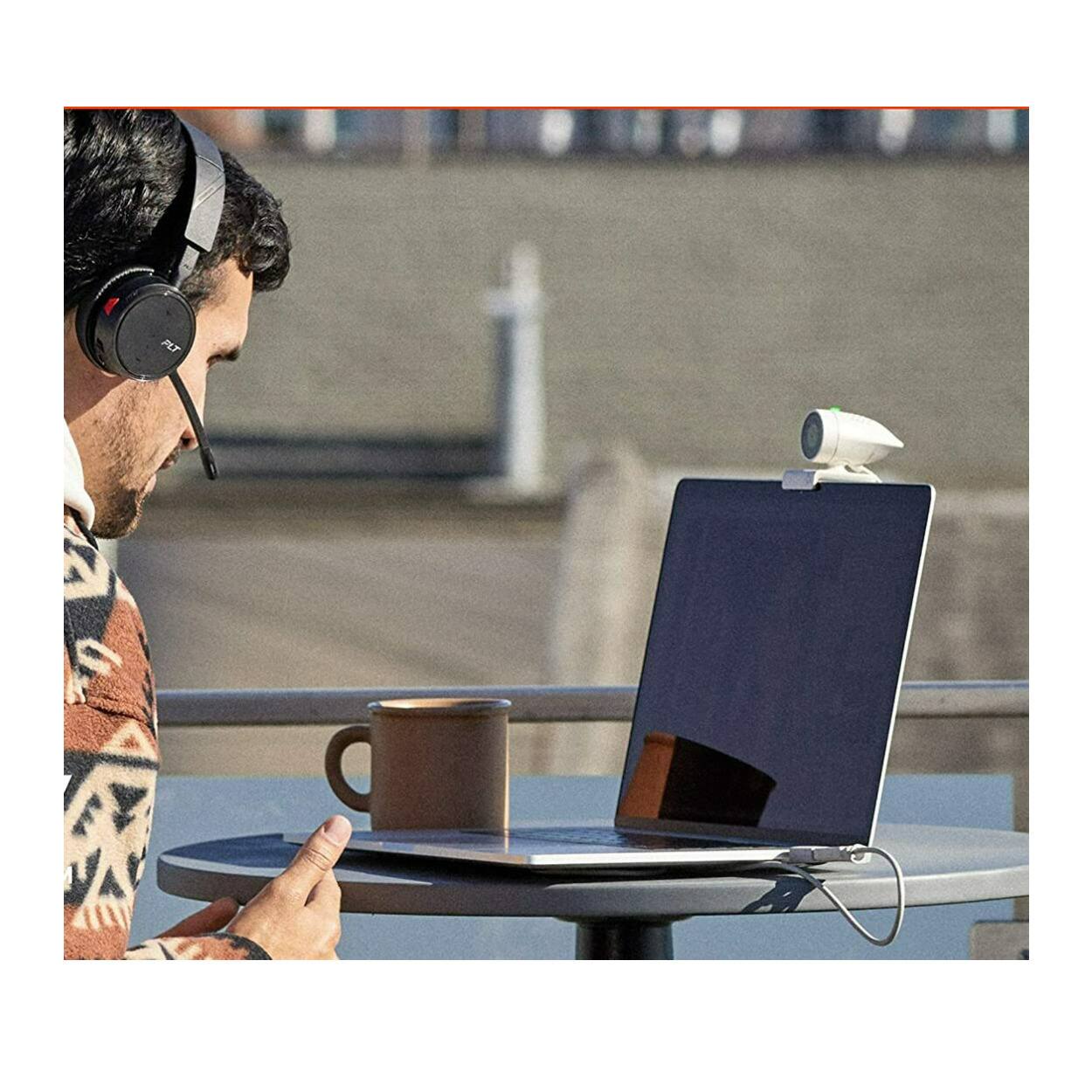 Left. Poly - Poly Studio P5 Webcam with Voyager 4220 UC Headset Kit.