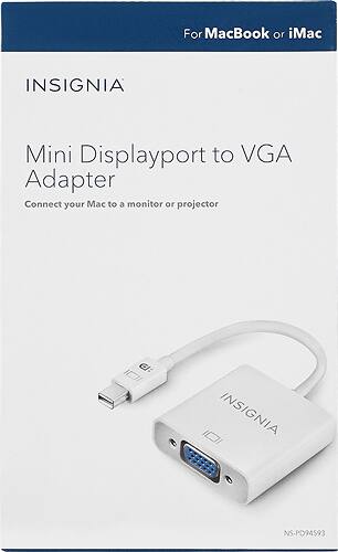 Alt View 1. Insignia™ - Mini DisplayPort-to-VGA Adapter - White.