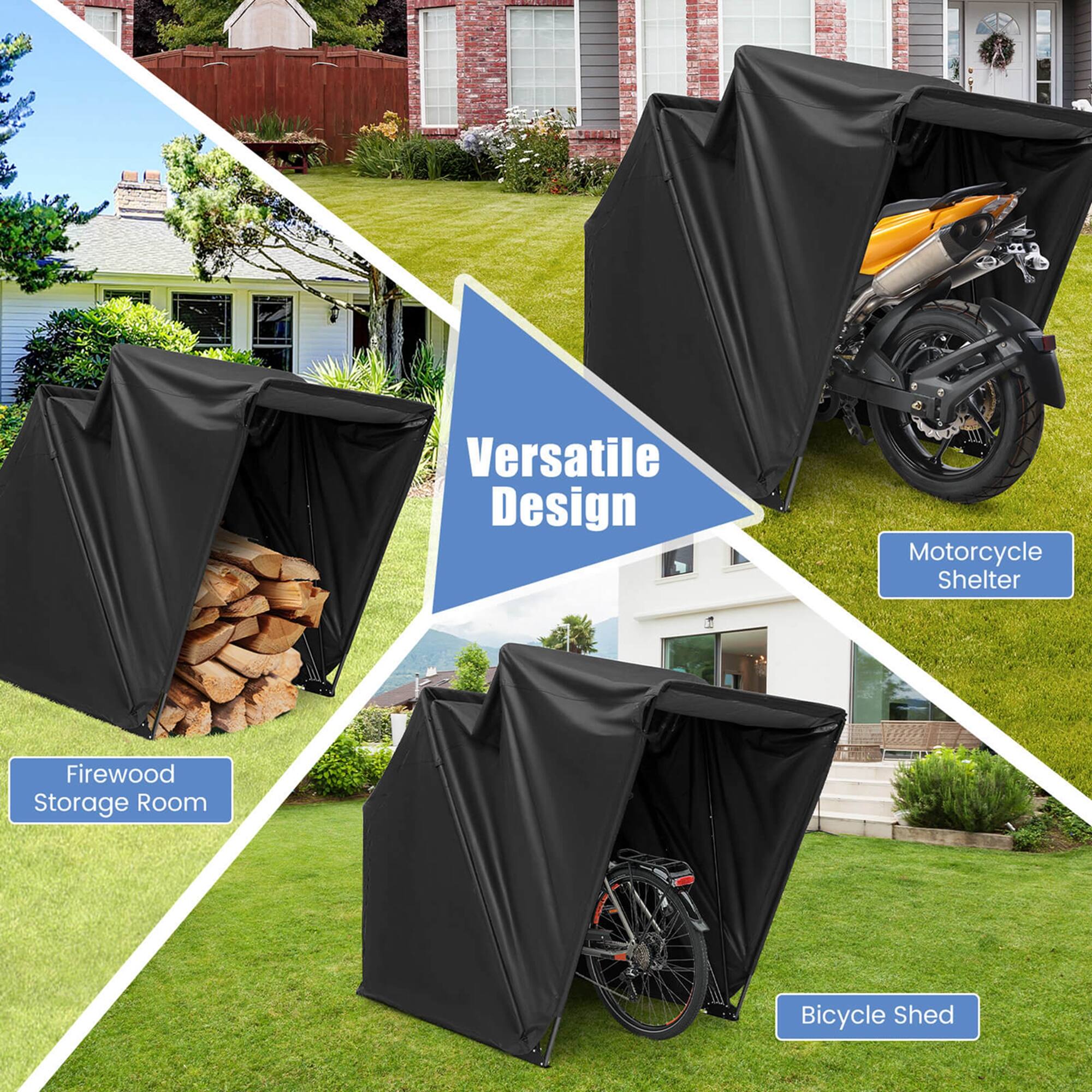 Versatile Design

- Motorcycle Shelter
- Firewood Storage Room
- Bicycle Shed
