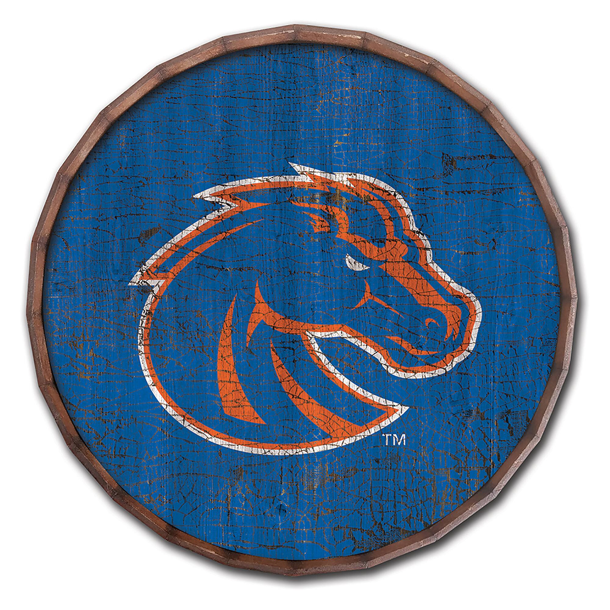 Boise State Broncos 24" Cracked Color Barrel Top Sign
