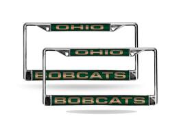 Rico Industries - Ohio University Bobcats Chrome Metal Laser Cut License Plate Frame - Set of Two - Multi