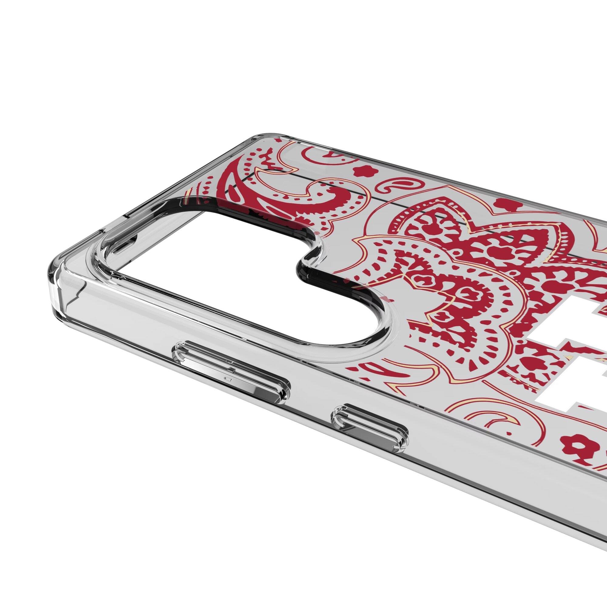 Alt View 2. Keyscaper - Indiana Hoosiers Paisley Galaxy Clear Case - S24 - Multicolor.