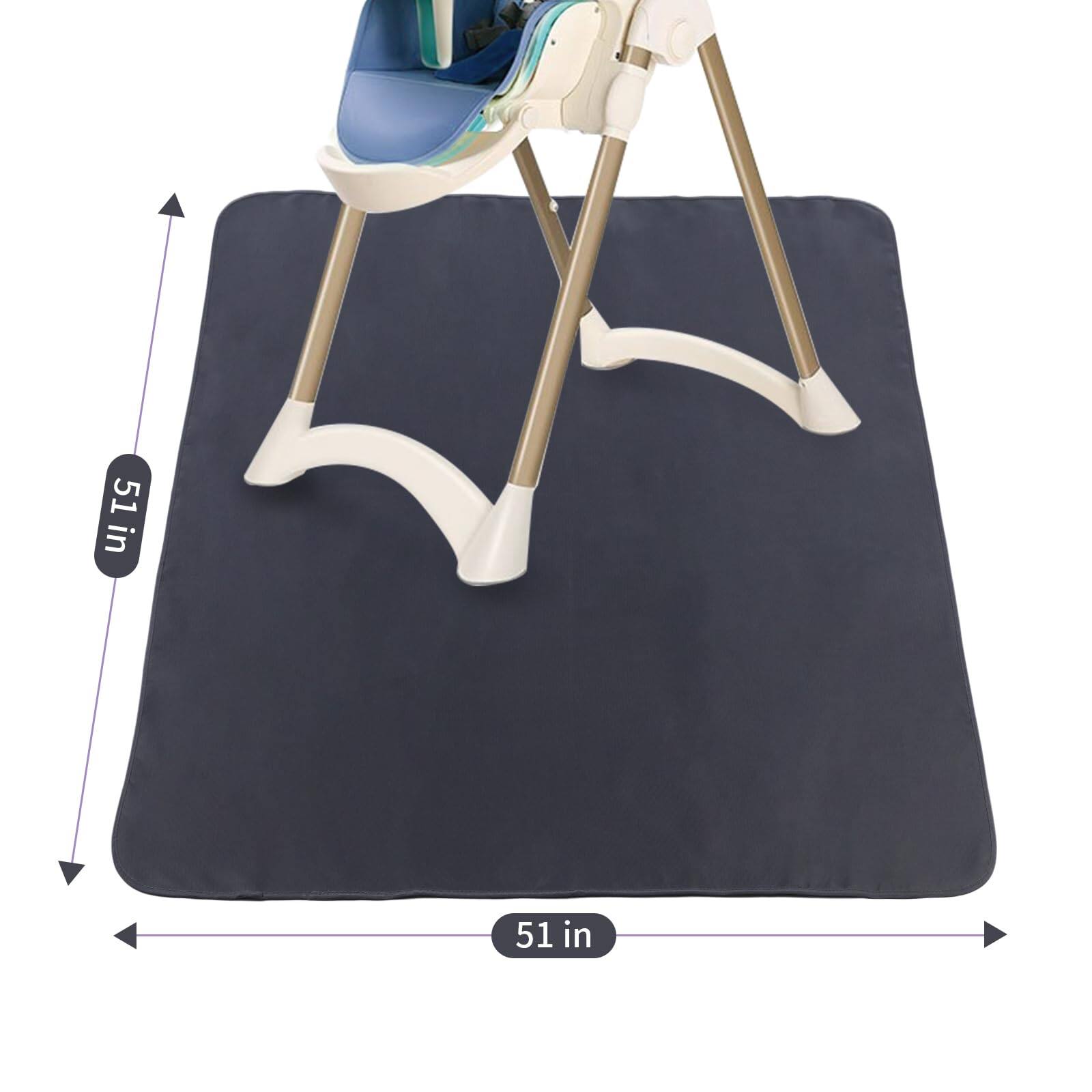 Left. Cedar Assembly - Splat Mat For Under High Chair/arts/crafts/outdoor Picnic Washable Spill Waterproof Anti-slip Floor Splash ... - Light Grey.